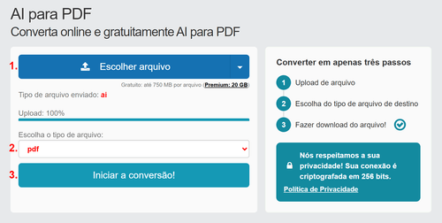 Como converter AI arquivos online para PDF